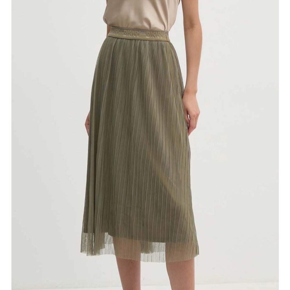 DKNY Women’s Logo Waistband Mesh Midi Skirt M